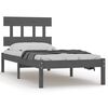 vidaXL Cadru de pat, gri, 90x200 cm, lemn masiv