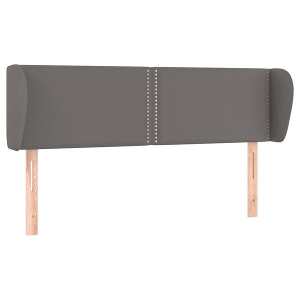 vidaXL Tăblie de pat cu aripioare gri 147x23x78/88 cm piele ecologică