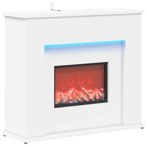 vidaXL Șemineu cu bandă LED Alb 63 x 20 x 54,5 cm Lemn prelucrat
