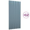 vidaXL Panouri acoperiș 12 buc. gri 80x36 cm oțel galvanizat