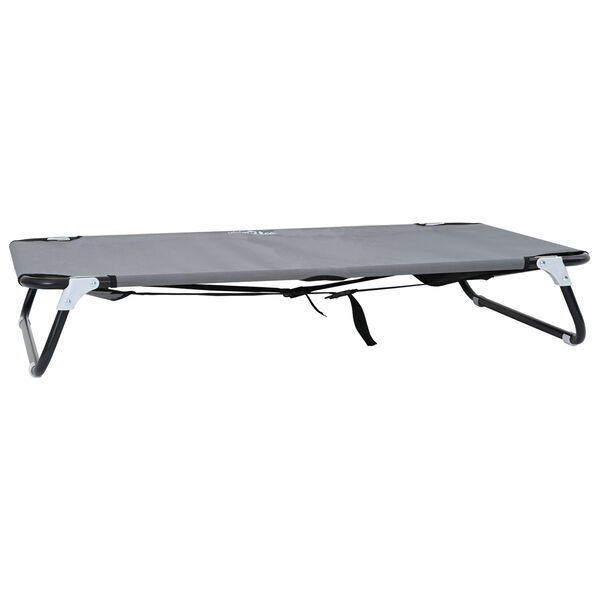 vidaXL Pat pentru c&acirc;ini Manual Gri deschis 105 x 65 x 18 cm Oțel