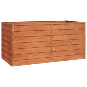 vidaXL Strat &icirc;nălțat de grădină, ruginiu, 160x80x77 cm, oțel corten