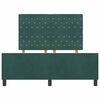 vidaXL Pat cu arcuri cu headboard Verde &icirc;nchis 140 x 200 cm Catifea