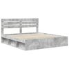 vidaXL Cadru de pat cu headboard Beton 200 x 200 cm Lemn de pin masiv