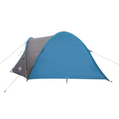 vidaXL Cort de camping pentru 4 persoane, albastru, impermeabil