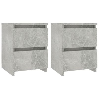 vidaXL Noptiere, 2 buc., gri beton, 30 x 30 x 40 cm, PAL