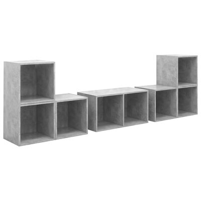 vidaXL Set de dulapuri TV, 6 piese, gri beton, PAL