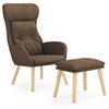 vidaXL Scaun de relaxare cu taburet, maro, textil