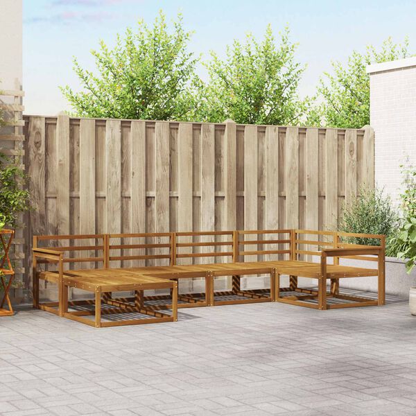 vidaXL Set de canapele de exterior 6 pcs natural Lemn Solid de Acacia