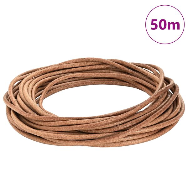 vidaXL Cord din Piele Maro &Oslash;5 mm x 50 m Piele