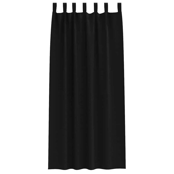 vidaXL Perdele Opaque cu Inel 2 pcs Negru 260 x 140 cm Poliester
