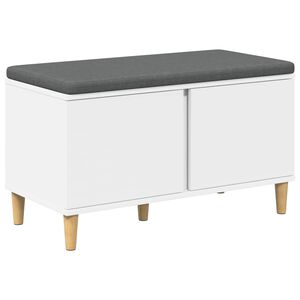 vidaXL Bancă pentru hol cu pernă cu depozitare Alb 80 x 38 x 46 cm
