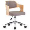 vidaXL Scaun de masă pivotant, gri taupe, lemn curbat/material textil