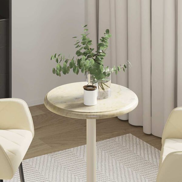 vidaXL Blat de masă, crem, &Oslash;40x2,5 cm, marmură