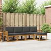 vidaXL Set de canapele de exterior cu pernă 5 pcs Natural și Antracit