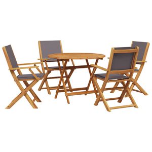 vidaXL Set mobilier de grădină 5 piese textil antracit/lemn masiv