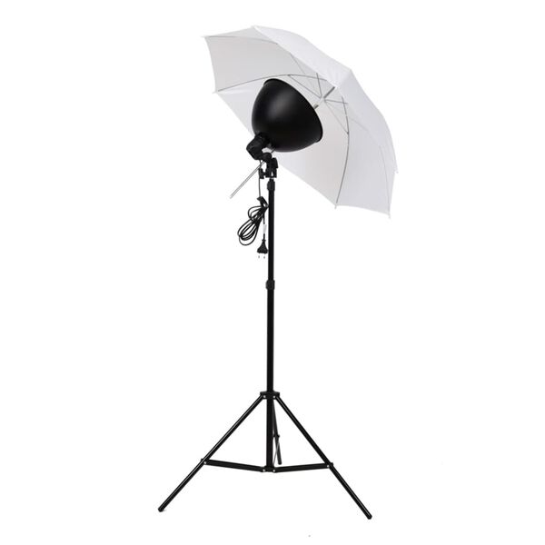 vidaXL Kit studio foto cu set de lumină, fundal și reflector