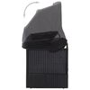 vidaXL Pat canapea de exterior cu copertină, negru, poliratan