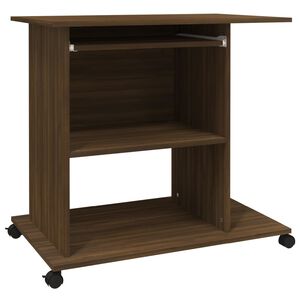 vidaXL Birou, stejar maro, 80x50x75 cm, lemn prelucrat