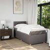 vidaXL Pat box spring cu saltea, gri taupe, 90x190 cm, textil