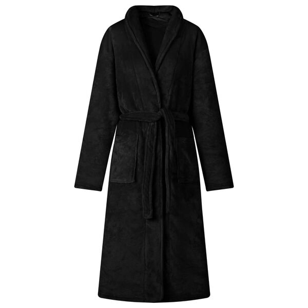 vidaXL Robe fără glugă Negru xxl Flanelă