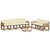 vidaXL Set de canapele de exterior cu pernă 8 pcs Natural și Crem