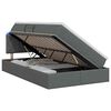 vidaXL Pat cu LED și saltea Gri &icirc;nchis 120 x 190 cm Țesătură