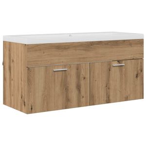 vidaXL Dulap de Baie Stejar Artizanal 100 x 38,5 x 46 cm