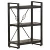 vidaXL Bibliotecă cu 3 rafturi, negru, 60x30x80 cm, lemn masiv mango