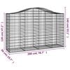 vidaXL Coșuri gabion arcuite 18 buc, 200x50x120/140 cm,fier galvanizat