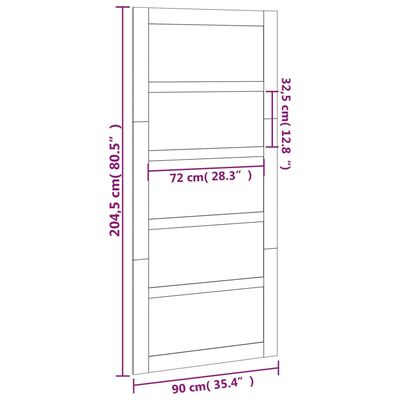 vidaXL Ușă de hambar, alb, 90x1,8x204,5 cm, lemn masiv de pin