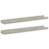 vidaXL Rafturi de perete, 2 buc., gri beton, 60x9x3 cm