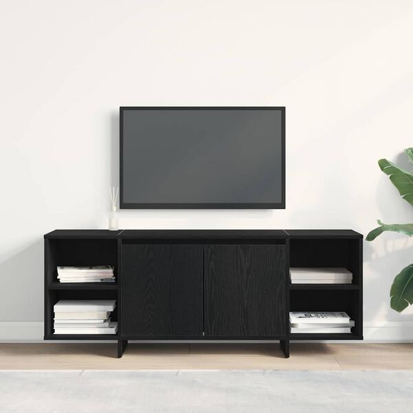 vidaXL Cabinet TV Stejar Negru 120 x 30 x 40,5 cm Lemn compozit