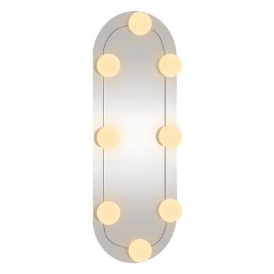 vidaXL Oglindă de perete cu lumini LED 15x40 cm oval sticlă