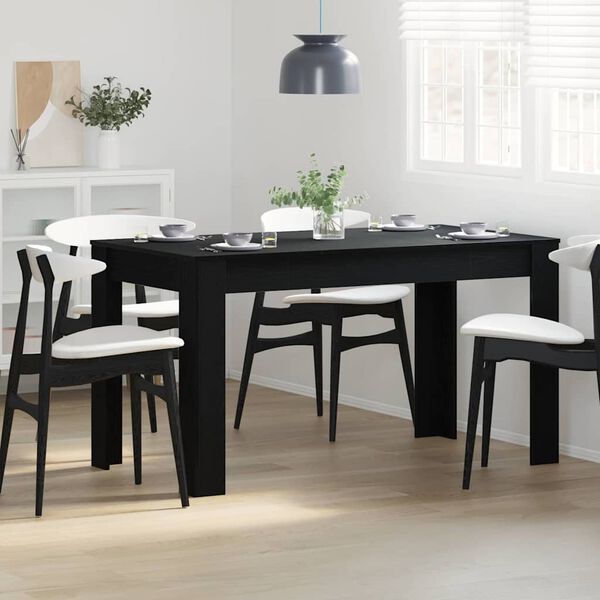 vidaXL Masă de dining Stejar negru 140 x 74.5 x 76 cm Lemn compozit