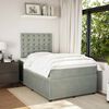 vidaXL Pat box spring cu saltea, gri deschis, 120x190 cm, catifea