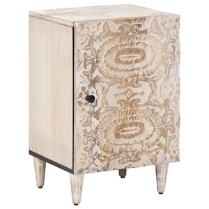 vidaXL Dulap de Baie cu ușă Alb 38 x 33,5 x 58 cm Lemn de mango solid