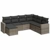 vidaXL Set canapele de grădină, 7 piese, cu perne, gri, poliratan