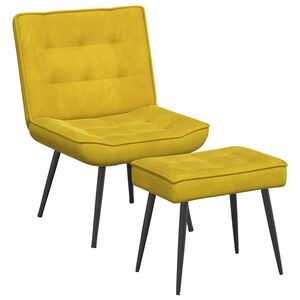 vidaXL Scaun de relaxare cu scaun catifea galbenă