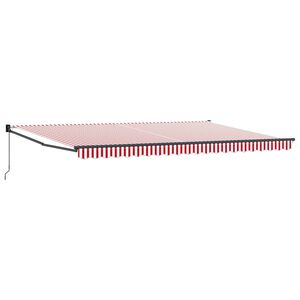 vidaXL Copertină retractabilă Roșu și Alb 500 x 300 x 165 cm