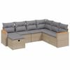 vidaXL Set canapele de grădină, 7 piese, cu perne, bej, poliratan