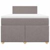 vidaXL Pat box spring cu saltea, taupe, 120x190 cm material textil