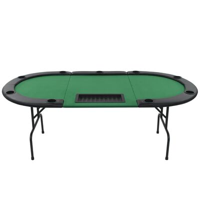 vidaXL Masă de poker pliabilă în 3, pentru 9 jucători, oval, Verde