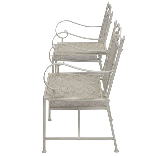 vidaXL Bancă de grădină cu 2 locuri, gri, 161 cm, oțel