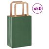 vidaXL Pungi de h&acirc;rtie 50 buc cu m&acirc;nere verde 15x8x21 cm