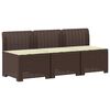 vidaXL Sofa de grădină cu 3 locuri, cu perne, aspect de rattan PP Maro