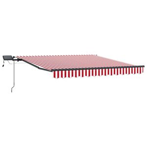 vidaXL Cortina Retractabilă Manual Roșu și alb 300 x 250 cm țesătură