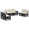 vidaXL Set de canapele pentru grădină 7 buc. Negru și Alb crem