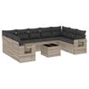 vidaXL Set canapele de grădină cu perne 10 piese gri deschis poliratan