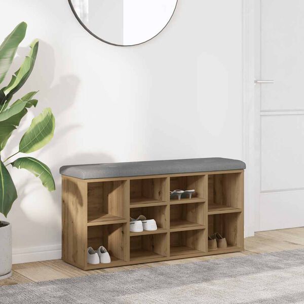 vidaXL Banchetă pantofar stejar artizanal 82x32x45,5 cm lemn prelucrat